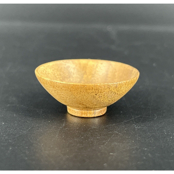 Dollhouse Miniature Artist M Hunt Walnut Wood Bowl New Zealand Signed Handmade - Picture 1 of 9